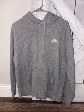 Nike Grey Pullover Hoodie with White Logo